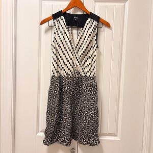 Nine West Silk Polka Dot Wrap Dress Black White – Size 2